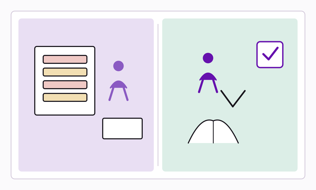 A two-panel illustration contrasts a student collecting unopened books with another student reading and taking notes.